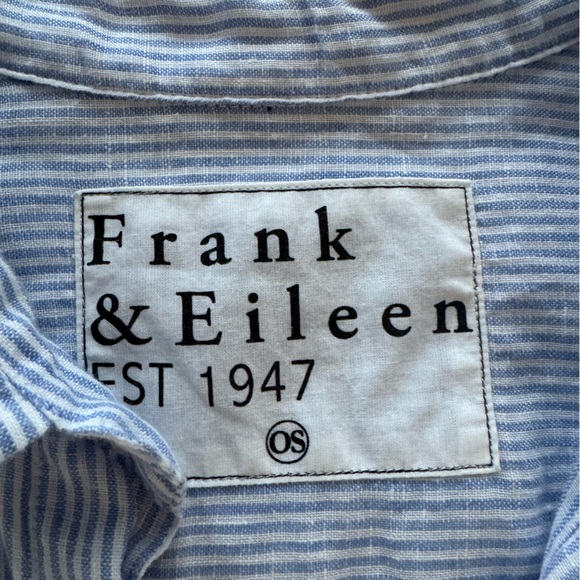 NWOT Frank & Eileen Linen Mackenzie Top o/s blue stripe - Picture 8 of 10